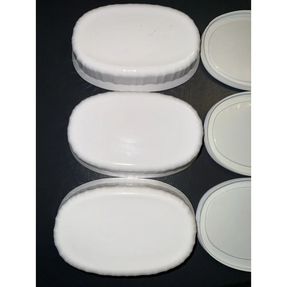 CorningWare French White F-15-B Oval Casserole Dishes w/ F-15-PC Lids Set of 3
